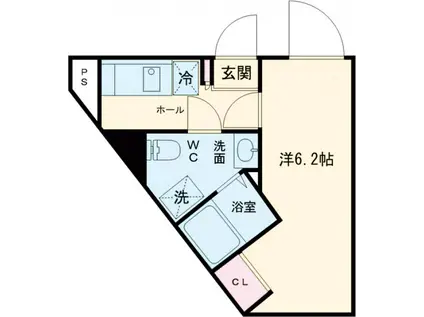 オークノワール綾瀬(1K/1階)の間取り写真