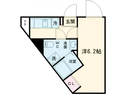 オークノワール綾瀬(1K/4階)の間取り写真