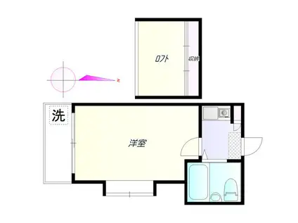 サンエール十条(1K/2階)の間取り写真