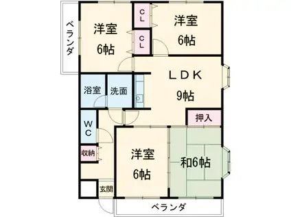 サンモールⅡ(4LDK/3階)の間取り写真