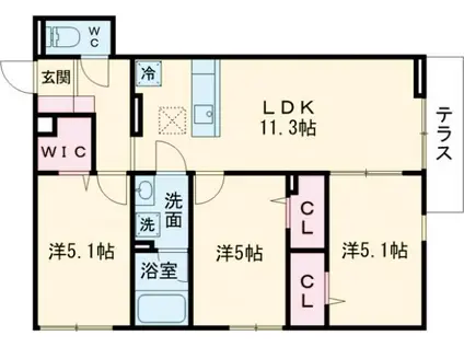 セレスティア西新井Ⅱ(3LDK/3階)の間取り写真