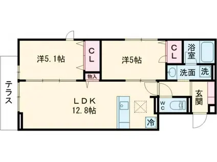 セレスティア西新井Ⅱ(2LDK/3階)の間取り写真