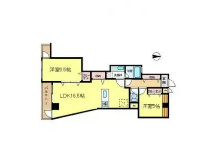 ミルキーウェイ(2LDK/2階)の間取り写真