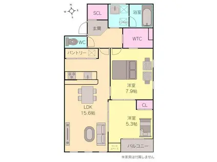 SOLARE本陣(2LDK/1階)の間取り写真