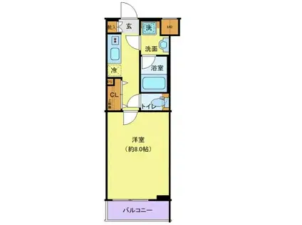 プレール・ドゥーク高井戸(1K/2階)の間取り写真