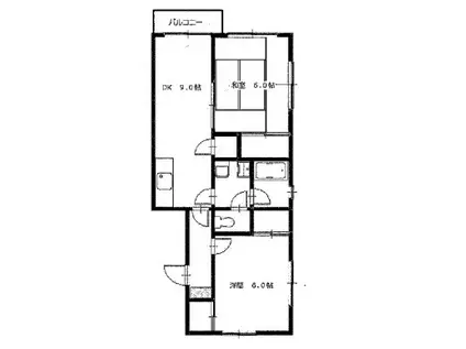 サンライズ東浅川(2DK/1階)の間取り写真