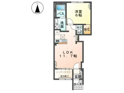 シェモア(1LDK/1階)の間取り写真