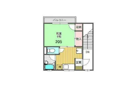 サンハイム3(1K/2階)の間取り写真