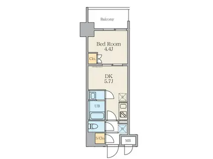 ALIVIS五反野(1DK/2階)の間取り写真