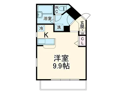 プリュム(ワンルーム/3階)の間取り写真