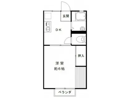 SKハイツ(1K/1階)の間取り写真