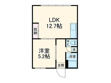 グラッセ高浜(1LDK/2階)の間取り写真