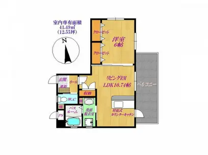 ドリームステージ(1LDK/1階)の間取り写真