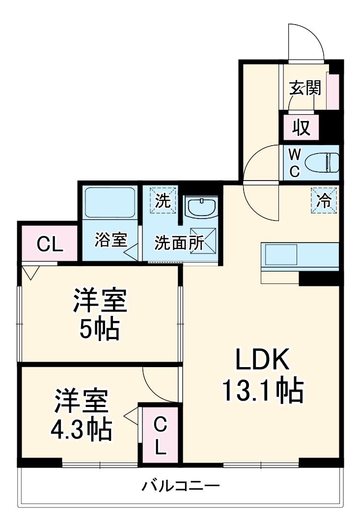 NOBLE VILA TOZUKA(2LDK/2階)の間取り写真