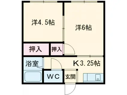 ファミーユ吉原(2K/2階)の間取り写真