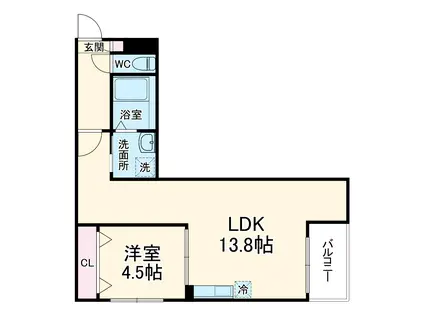 JACK KAIMEI Ⅱ(1LDK/2階)の間取り写真