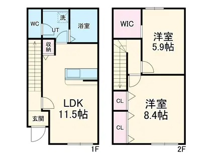 コンフォート埼玉北(2LDK)の間取り写真