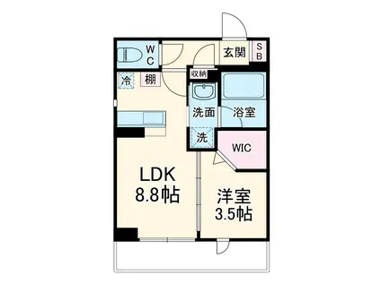 CONCORD BENTEN(1LDK/2階)の間取り写真