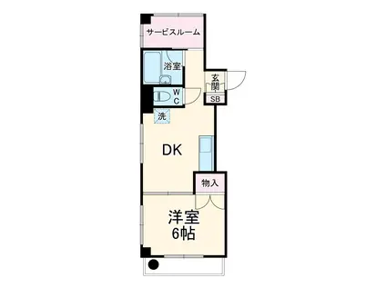 飯能包装ビル(2SDK/5階)の間取り写真