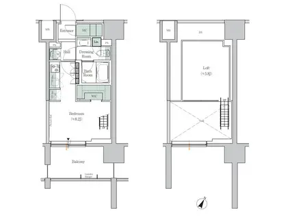 ONE ROOF RESIDENCE TAMACHI(1K/2階)の間取り写真