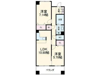 パークホームズ刈谷サザンゲートウエスト(2LDK/5階)の間取り写真