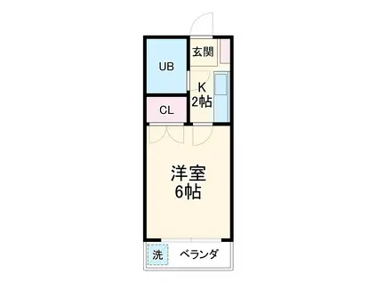 コーポフジ(1K/2階)の間取り写真