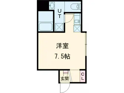 アミスタ小菅(ワンルーム/2階)の間取り写真