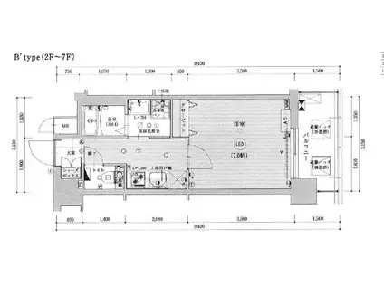 ベラジオ雅び京都西院Ⅱ(1K/4階)の間取り写真