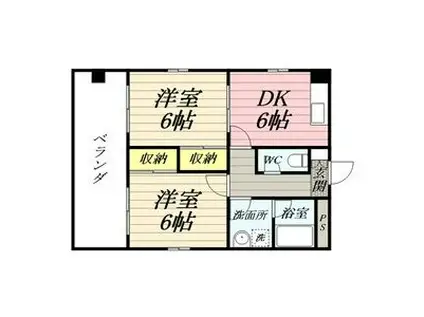 M・HILLS30(2DK/2階)の間取り写真