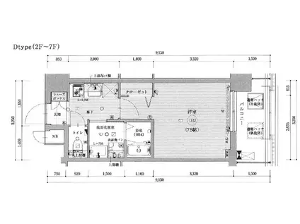 ベラジオ雅び京都西院Ⅱ(1K/6階)の間取り写真