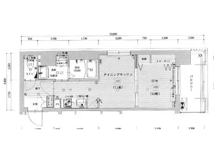 ベラジオ雅び京都西院Ⅱ(1DK/5階)の間取り写真