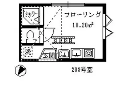 シエスタ沼袋(ワンルーム/2階)の間取り写真