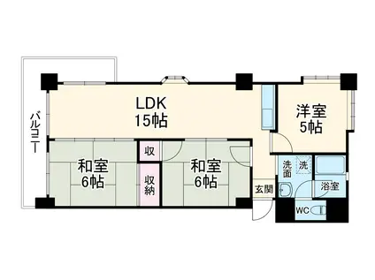 ハイタウンみずほⅡ(3LDK/1階)の間取り写真