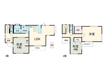 高崎線 桶川駅 徒歩29分 2階建 築27年(3LDK)の間取り写真