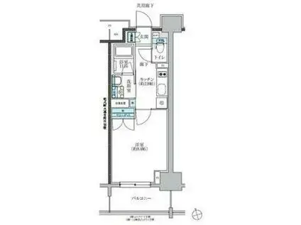 TENAS池下(1K/5階)の間取り写真