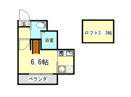 サニークレスト横濱山手(ワンルーム/2階)の間取り写真