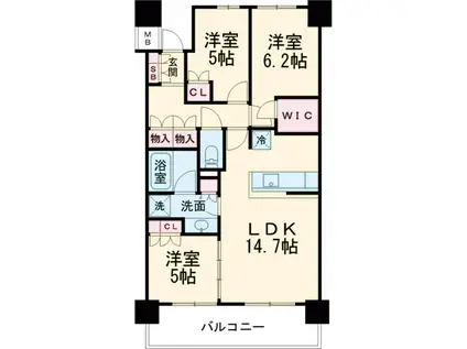 シティタワー金町 A棟(3LDK/6階)の間取り写真