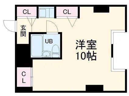 ウエスト-1(ワンルーム/6階)の間取り写真