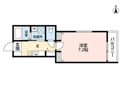 ルミエールいずみ中央(1K/3階)の間取り写真