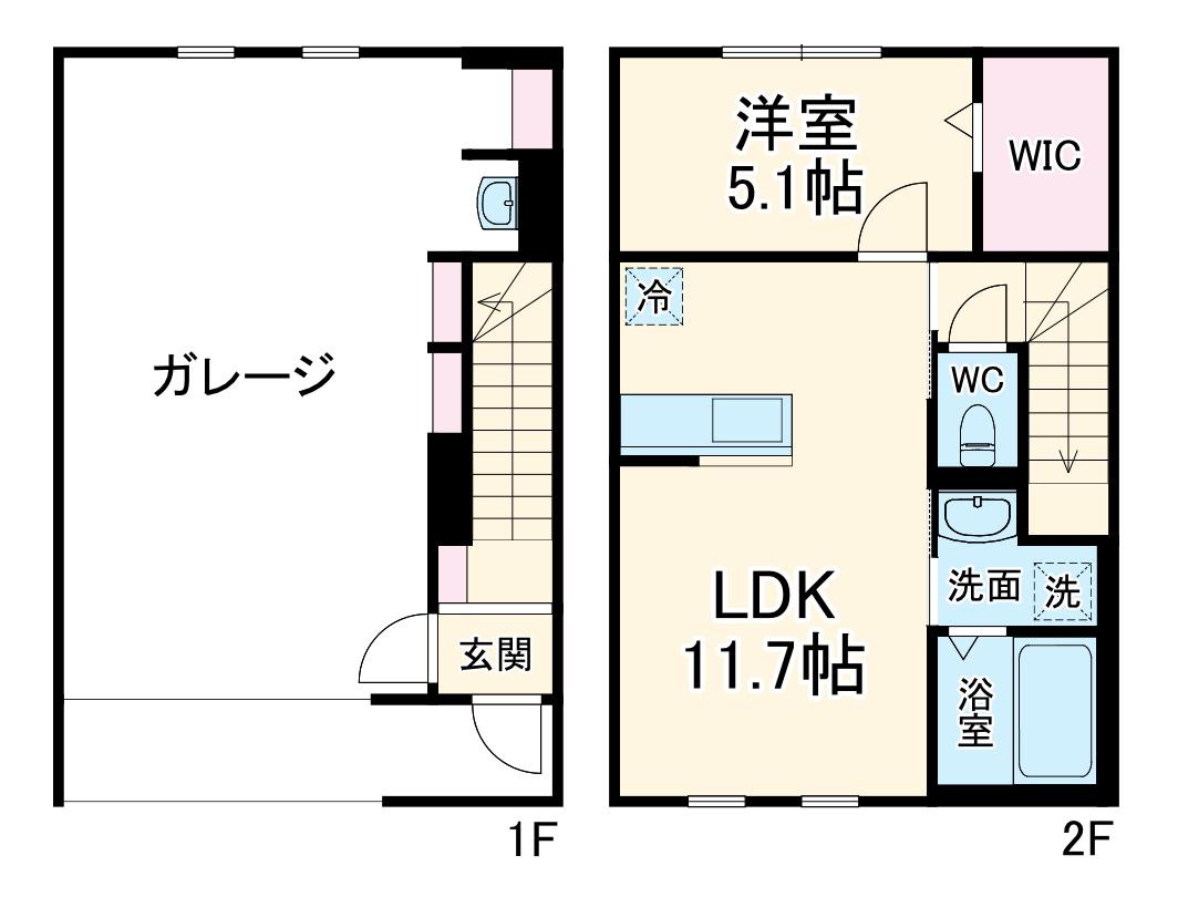 INFRAMINCE EDGE(1LDK/1階)の間取り写真