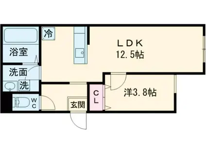 町田レジデンス(1LDK/1階)の間取り写真