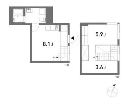 COLLAGE HOUSE(1LDK/1階)の間取り写真