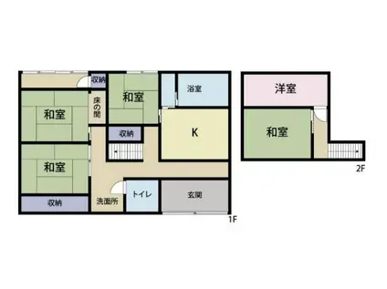 東京都大江戸線 両国駅 徒歩5分 2階建 築59年(5DK)の間取り写真