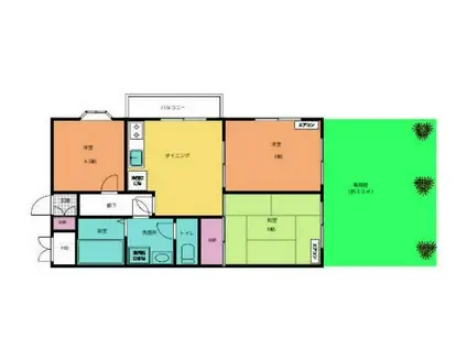 光シャンブル鴨居(3DK/1階)の間取り写真