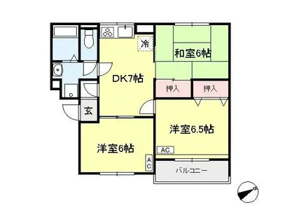 メゾン藤(3DK/2階)の間取り写真