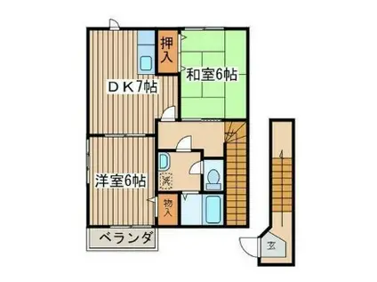 エトワール弐番館(2DK/2階)の間取り写真