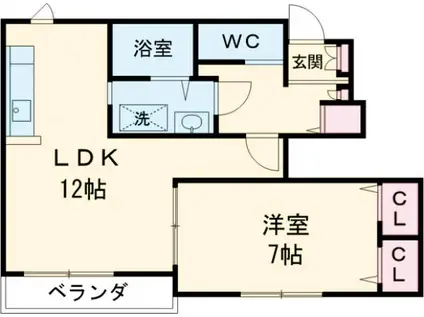 スペランツァC(1LDK/1階)の間取り写真