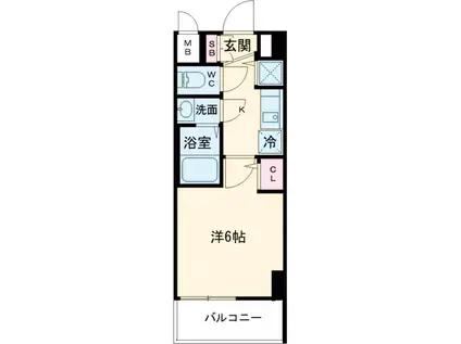 プロヴィスタ京都西院(1K/8階)の間取り写真