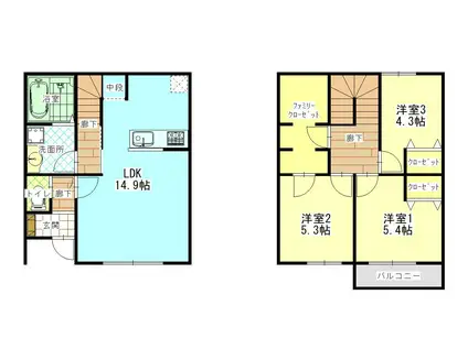 CASA海山道(3SLDK/1階)の間取り写真
