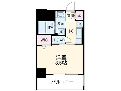 アリエッタNAGOYA(1K/8階)の間取り写真